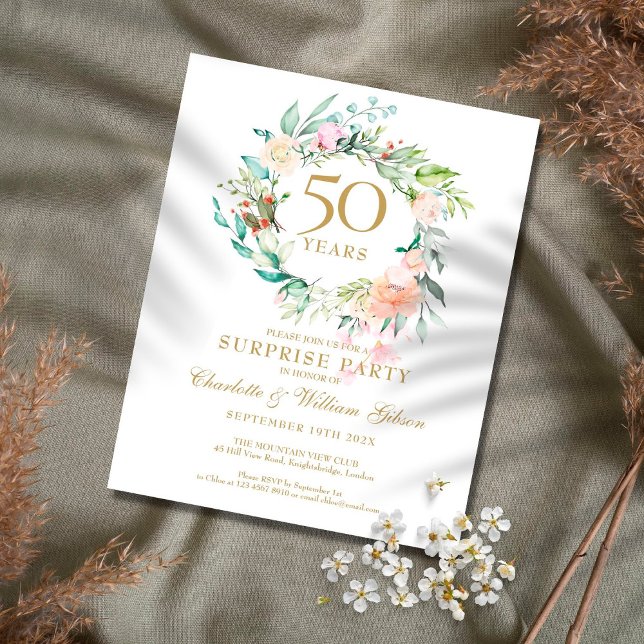 Budget Surprise Party 50th Anniversary Invitation (Creator Uploaded)