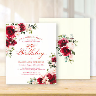 BUDGET SURPRISE PARTY 95th Birthday Pink Red Rose