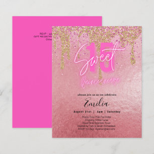 Budget Sweet 15 Pink Glitter Foil Quinceanera Glam