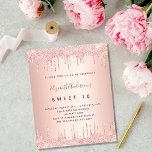 BUDGET Sweet 16 rose gold glitter pink birthday<br><div class="desc">A modern, stylish and glamourous invitation for a girl's Sweet 16, 16th birthday party. A faux rose gold metallic looking background with an elegant faux rose gold glitter drip, paint drip look. The name is written with a modern dark rose gold coloured hand lettered style script. Personalise and add your...</div>