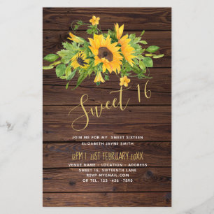 BUDGET Sweet 16, Sixteenth Birthday Floral Invite