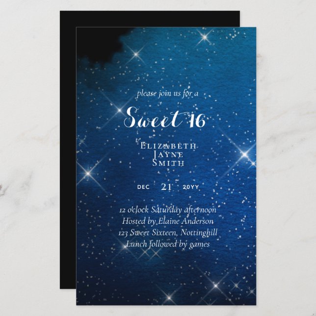 BUDGET Sweet 16, Sixteenth Birthday Floral Invite (Front/Back)