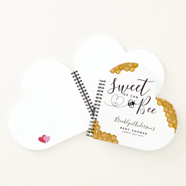 Budget Sweet as Can Bee Baby Shower Guestbook Note Notebook (Inside)