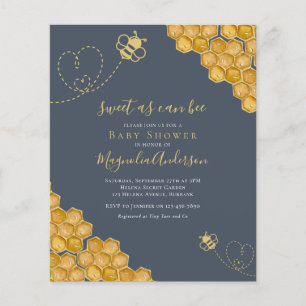 Budget Sweet as Can Bee Baby Shower Invitation