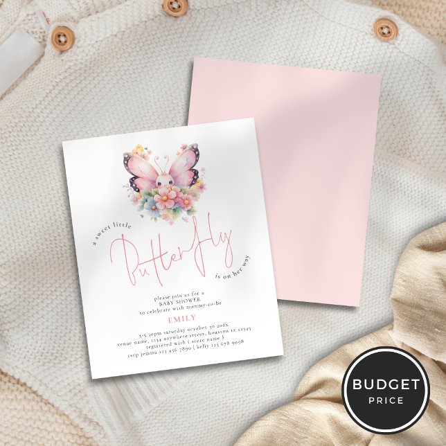 Budget Sweet Butterfly On Way Floral Baby Shower (Creator Uploaded)