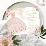 Budget Sweet Sixteen Invitation Gold Blush Gown<br><div class="desc">A lovely blush pink gown sweet sixteen invitation. Easy to personalise with your details. Please feel free to contact me if you have any special requests. PLEASE NOTE: For assistance on orders,  shipping,  product information,  etc.,  contact Zazzle Customer Care directly https://help.zazzle.com/hc/en-us/articles/221463567-How-Do-I-Contact-Zazzle-Customer-Support-.</div>