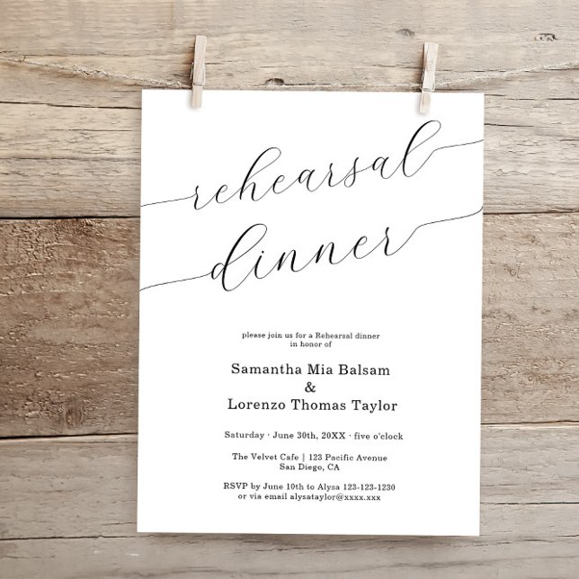 Budget Swirly Rehearsal Dinner Invitation (Creator Uploaded)
