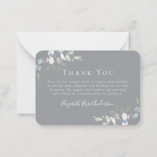 BUDGET Sympathy Eucalyptus Funeral Thank You Note  Card