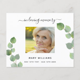 Budget Sympathy eucalyptus white photo thank you