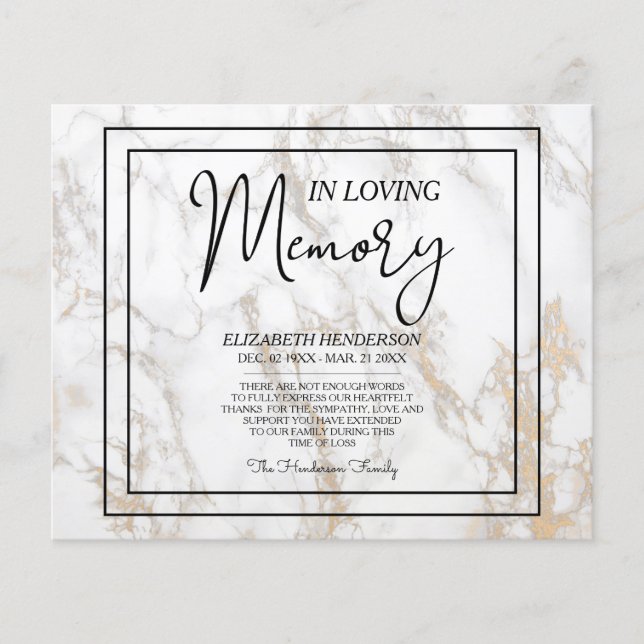 Budget Sympathy In Loving Memory. Flyer (Front)