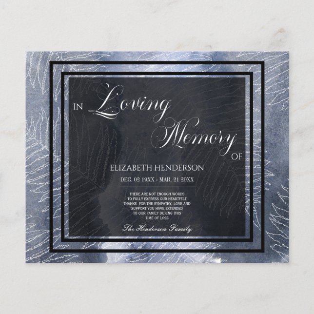 Budget Sympathy In Loving Memory. Flyer (Front)