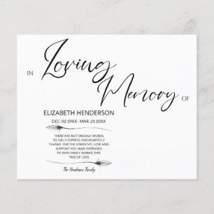 Budget Sympathy Memory /Thank you. Flyer