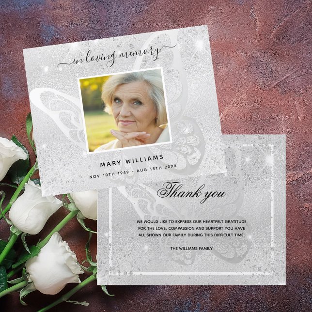 Budget Sympathy silver butterfly photo thank you (Creator Uploaded)