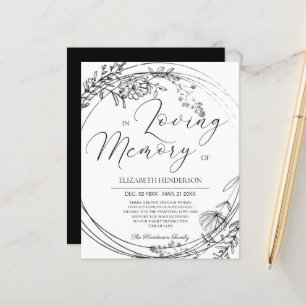 BUDGET Sympathy Thank You Card. Paper Sheet