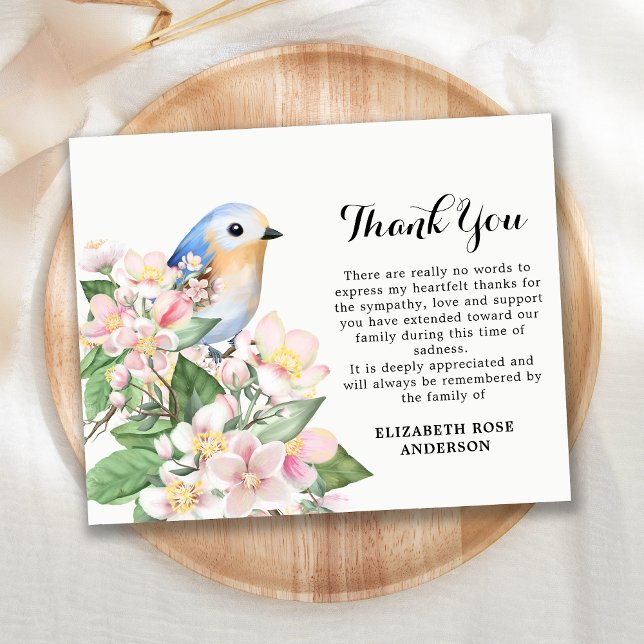 Budget Sympathy Thank You Memorial Bird Floral (Creator Uploaded)