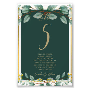 BUDGET Table Number Seating Greenery Eucalyptus Photo Print