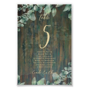 BUDGET Table Number Seating RUSTIC Greenery Photo  Print