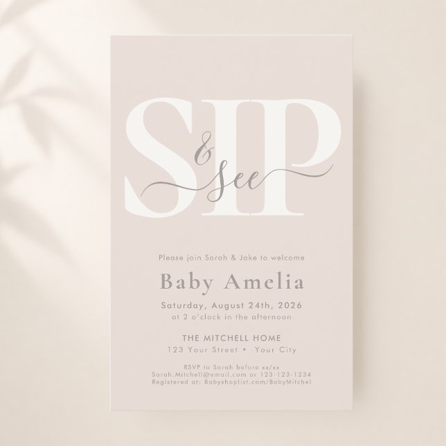 Budget Taupe Simple Boho Script Boho Sip And See Flyer (Creator Uploaded)