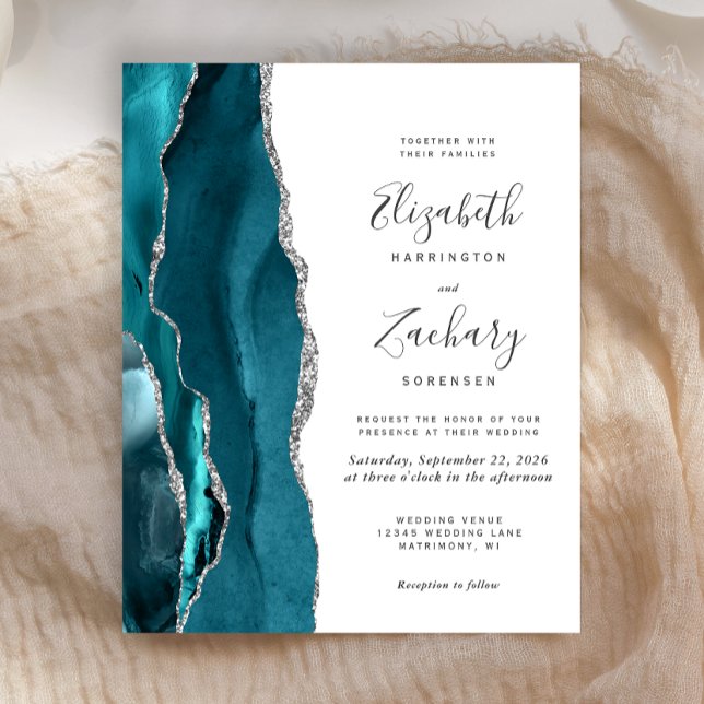 Budget Teal Blue Silver Agate Wedding (Creator Uploaded)