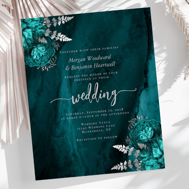 Budget Teal Blue Silver Floral Wedding (Creator Uploaded)