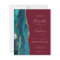 Budget Teal Gold Agate Burgundy Wedding Invitation