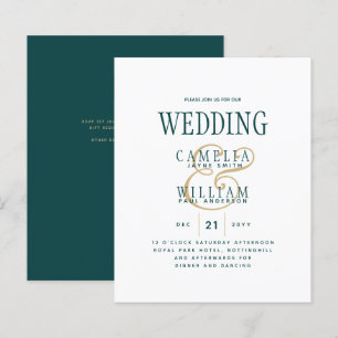 BUDGET TEAL Green Gold Monochrome Wedding