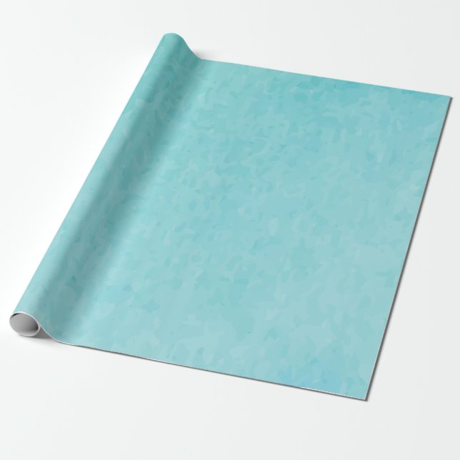BUDGET Teal Watercolor Beach Ocean Wedding Wrapping Paper (Unrolled)