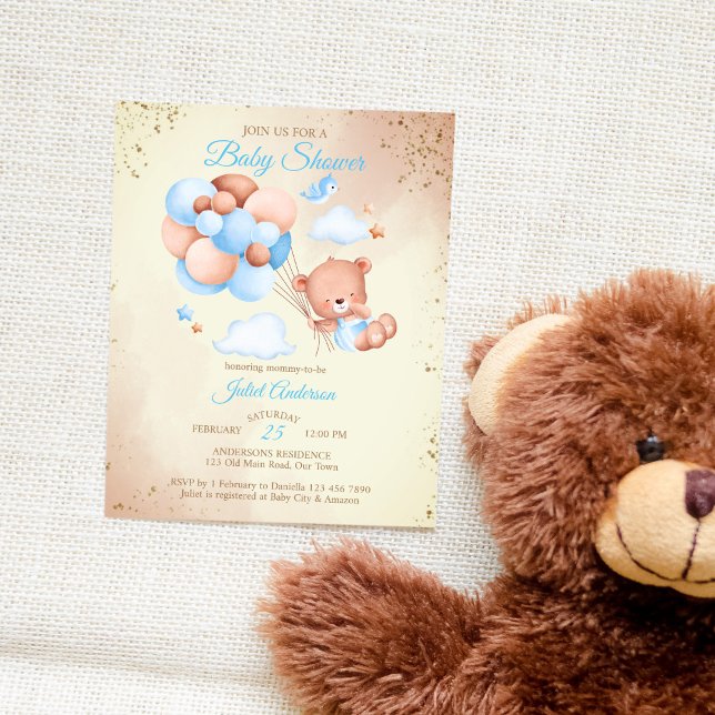 Budget teddy bear with balloons budget baby shower (Creator Uploaded)