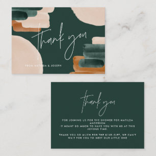 budget terracotta abstract baby shower thank you n card