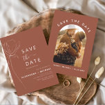 Budget Terracotta Boho Save the Date Photo Flyer<br><div class="desc">Invite your loved ones to mark their calendars with our Burnt Orange Terracotta Photo Save the Date cards. Infuse the essence of your romance into these cards, adorned with the rich, earthy hues of burnt orange and terracotta. The inclusion of your treasured photo adds a personal touch, symbolising the beginning...</div>