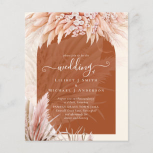 BUDGET Terracotta Coral Pampas Grass Wedding
