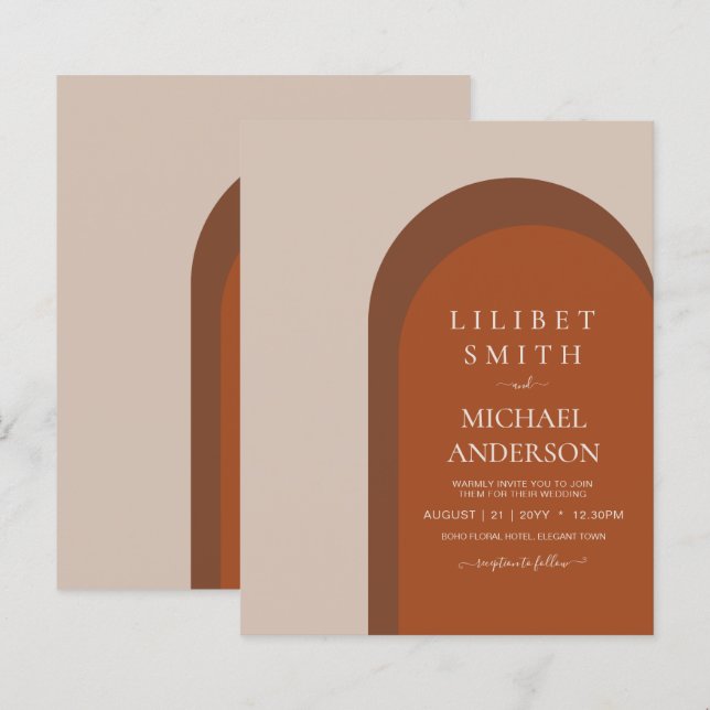 BUDGET Terracotta Earth Tones Bold Wedding (Front/Back)