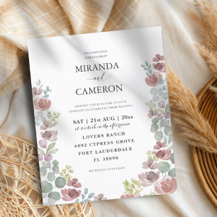 Budget Terracotta Flora Wedding Invitation