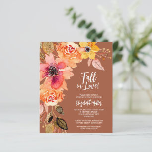 Budget Terracotta Floral Bridal Shower Invitations