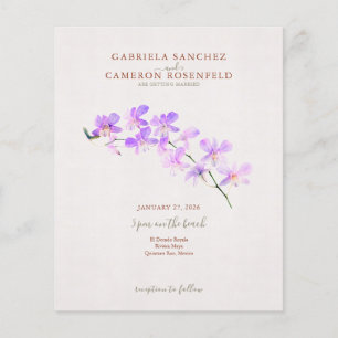 Budget Terracotta Floral QR Code Wedding Invite