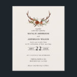 Budget terracotta floral stag wedding invitation flyer<br><div class="desc">Rustic floral and stag antlers botancial wedding invite and details card. With beautiful black,  rust,  terracotta,  blush pink and sage green pampas grass eucalyptus watercolor details. This modern wedding invite is sure to set the style for your big day.</div>