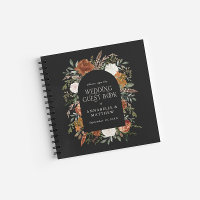 Budget Terracotta floral wedding guest book rustic