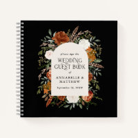 Budget Terracotta floral wedding guest book rustic