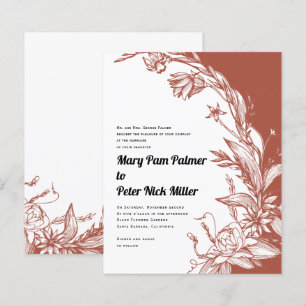 BUDGET Terracotta line art floral wedding