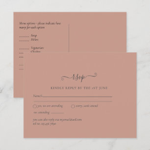BUDGET Terracotta Monochrome Wedding Postcard
