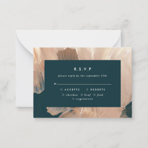 budget Terracotta painterly wedding R.S.V.P reply Card