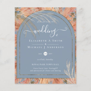 BUDGET  Terracotta Pampas Grass Tropical Wedding Flyer