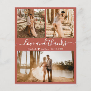 Budget Terracotta Photo Collage Wedding Thank You
