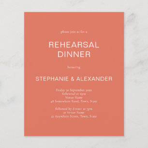 Budget Terracotta QR Code Rehearsal Dinner Invite