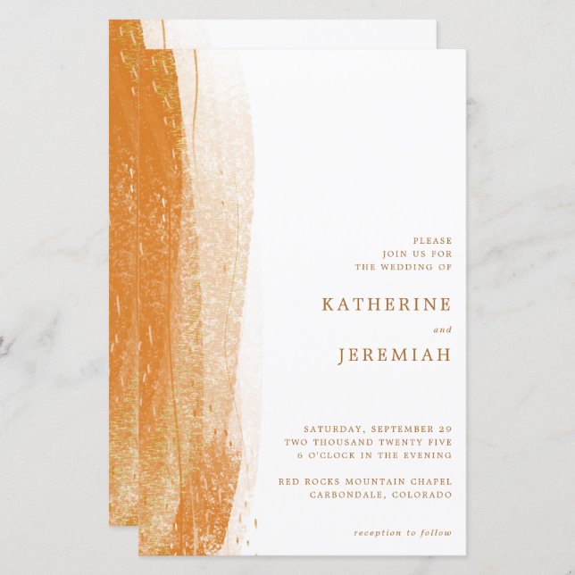 BUDGET Terracotta Rust Gold Foil Boho Wedding (Front/Back)