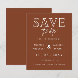 Budget Terracotta Rustic Save The Date