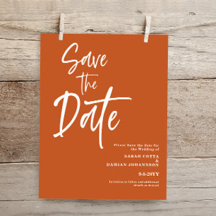 Budget Terracotta Save the date Card