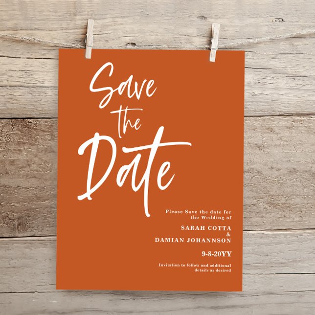 Budget Terracotta Save the date Card (Creator Uploaded)