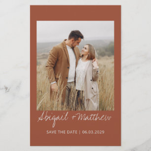 Budget Terracotta Save The Date Invitation Flyer