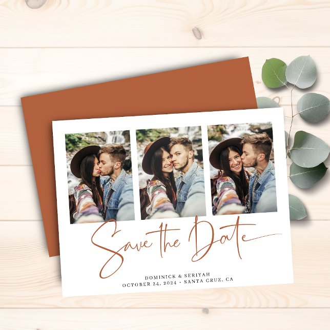Budget Terracotta Typography Wedding Save the Date (Budget Terracotta Typography Wedding Save the Date Card)